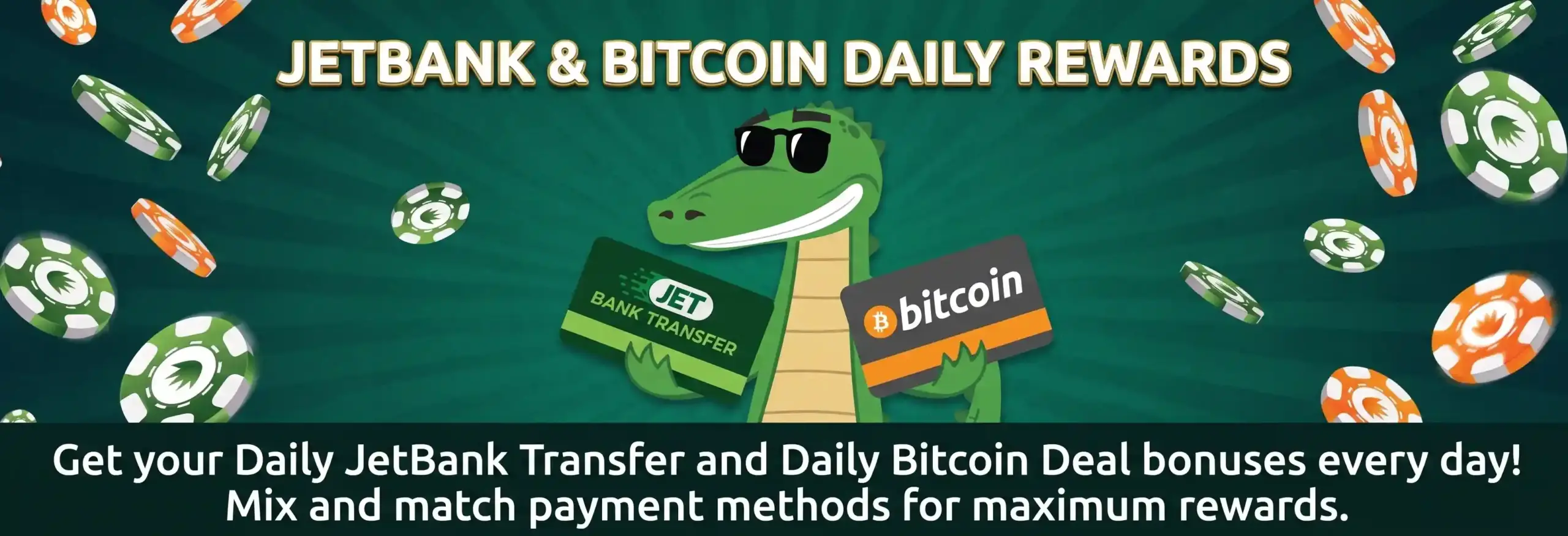 JetBank and Bitcoin daily rewards casino bonus