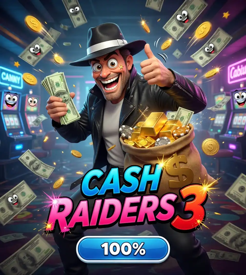 Cash Raiders 3 slot game with 100% RTP