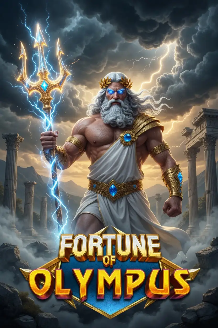 Fortune of Olympus slot game featuring Zeus with lightning