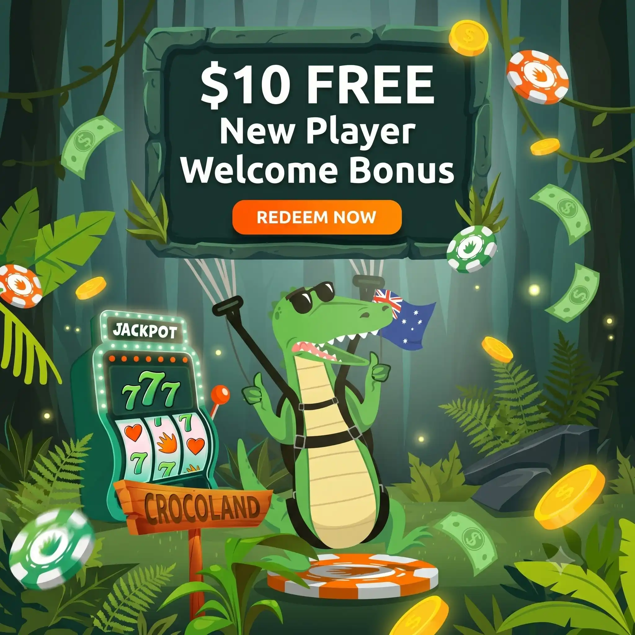 $10 free welcome bonus for new players at casino