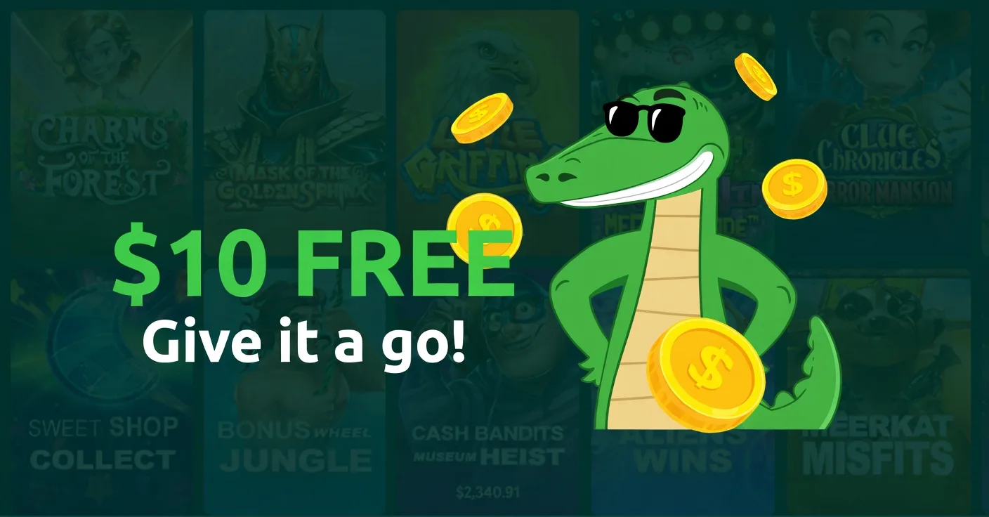 PlayCroco $10 free no deposit bonus 